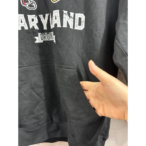 Maryland Crab Flag Pride of the Chesapeake Distressed Hoodie Size Medium Black - Picture 4 of 8
